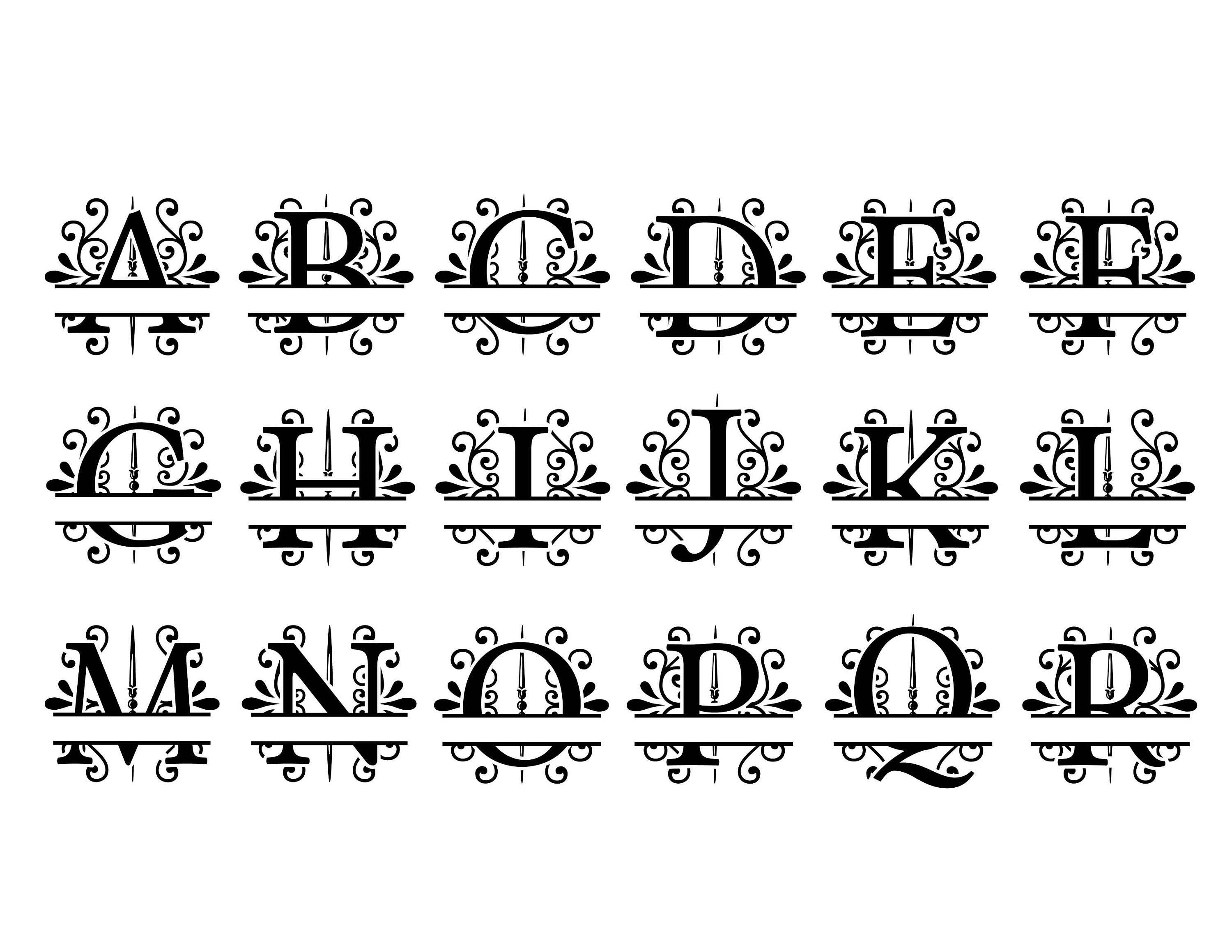 Download Monogram alphabet font, Split Monogram svg, Split letter ...