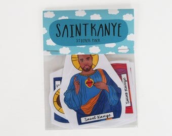 SAINT KANYE, Saint Kanye West, Saint Kanye stickers, Yeezy stickers, Yeezy, Yeezus, Kanye 2020, Kanye sticker set, Kanye card, Kanye print