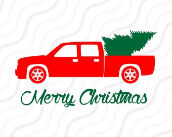 Christmas Truck SVG, Merry Christmas, Christmas Tree SVG Cut table Design,svg,dxf,png Use With Silhouette Studio & Cricut_Instant Download