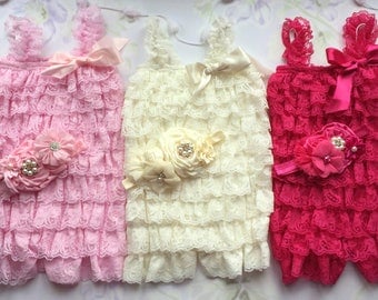 1st Birthday Girl Outfit| Baby Girl Romper| Toddler Romper| Cake Smash Outfit| Petti Lace Romper| Baby Romper| Sitter Romper|
