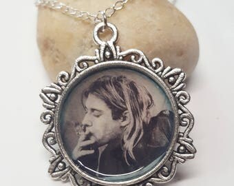 Kurt Cobain/ Kurt Cobain Necklace/ Nirvana Necklace/ Kurt Cobain Pendant/ Nirvana Pendant/ 90s Grunge/ Cobain/ Nirvana/ Nirvana Fan Art/