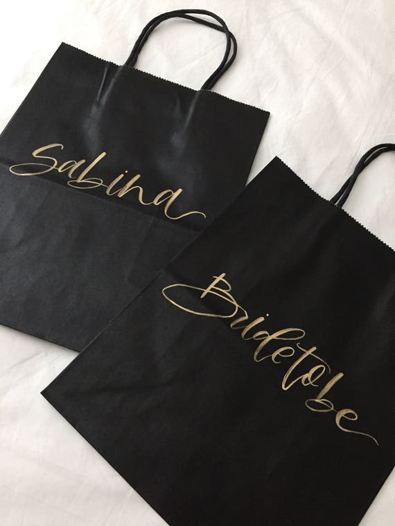 Custom gift bags Black gift bags Bridesmaid Gift Bags