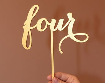 Freestanding table numbers, calligraphy table numbers, wedding table numbers, gold table numbers