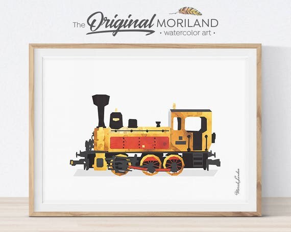 Steam Locomotive Print Train Printable Steam Engine Art