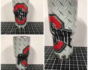 Ohio State Buck Eyes Custom Yeti 20 30 RTIC Cup Fully Wrapped