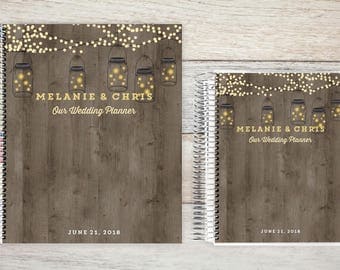 Custom Wedding Planner, Wedding Book, Wedding Planning Guide, Wedding Planner Book, Bridal Planner, Engagement Gift, Rustic Lights