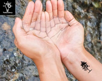 Tree Temporary Tattoo Tree Tattoo Tree Fake Tattoo Nature Temporary Tattoo Nature Tattoo Forest Tattoo Botanical Tattoo Arbre Baum Albero