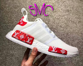 Custom Louis Vuitton,Louis Vuitton,Adidas,Nmd Adidas,White ,Nmd R1,Runner Adidas,Sneakers,Custom,Customized Men's Trainers