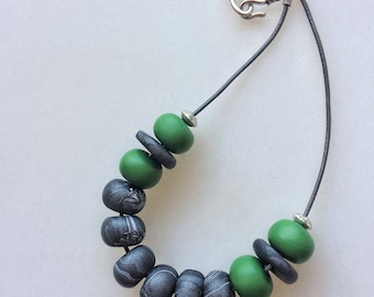 Green and grey necklace