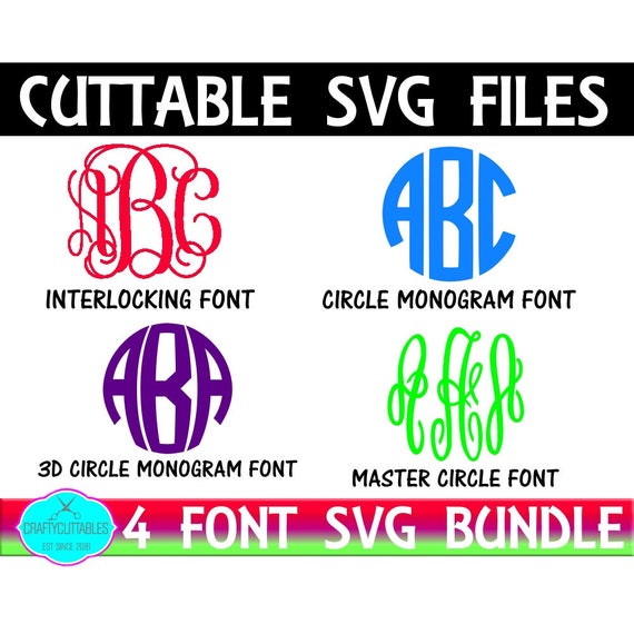 Download Font bundle SVGFont svgsInterlocking Monogram FontCircle