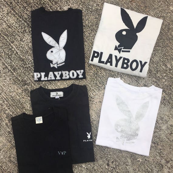 Lot of 5 Playboy Clothes Sweatshirt/T shirt Big Logo Used
