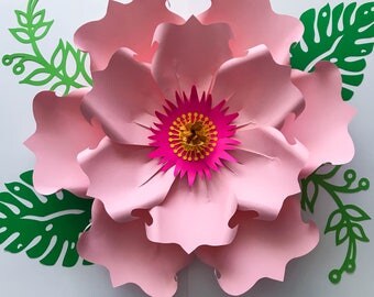 SVG Paper Flower Template DIGITAL Version - The Exotic Hibiscus - #71 - Cricut and Silhouette Ready
