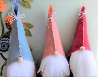 All Gnomes 20.00 or less, woodland gnome,Mini Gnomes with colorful pointed hats, ready to ship, garden gnome, forest gnome, elf, gnomes