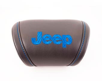 Jeep accessories - Universal Headrest Leather Auto Car Neck Rest Cushion Pillow. Car interior accessories for Jeep with embroidered logo.