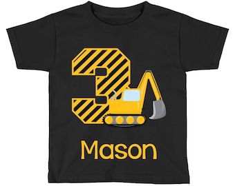 Construction Birthday Shirt - Excavator Birthday Shirt - 3rd Birthday Shirt - Third Birthday Shirt 3 - Boys Birthday