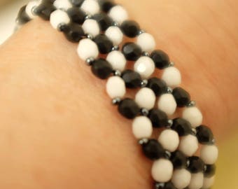 chic black and white bracelet