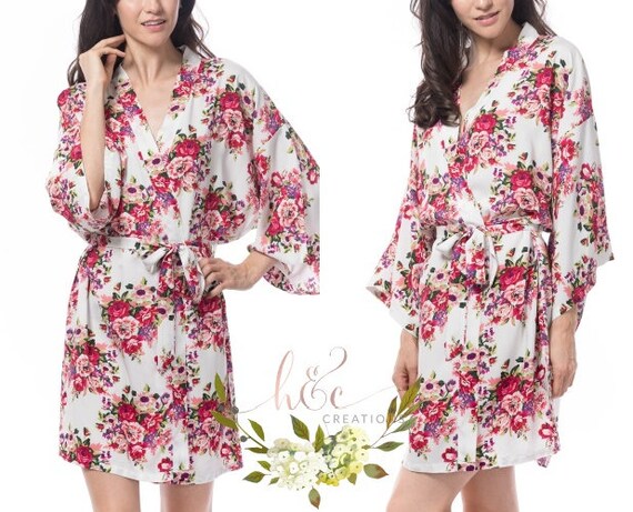 black and white floral robe