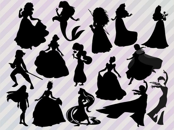 Disney Princess Silhouettes Svg File Disney Princess Clip Images