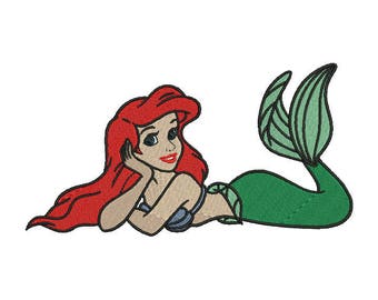 Little Mermaid Embroidery Design - 4 SIZES