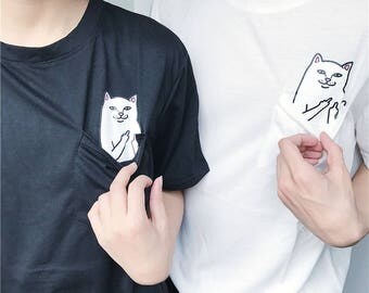 4 Colors Lord Nermal Shirt Middle Finger Cat Shirt Cat Shirt Flip off Shirt Middle finger Shirt Funny Shirt Kawaii Shirt Kitty Shirt