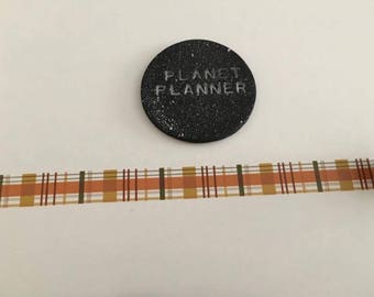 Autumn Washi Tape, Plaid Washi, Tartan Washi, Fall Washi, Chequered Washi Tape, Striped Washi Tape, Orange Washi Tape, Fall Colour Washi.
