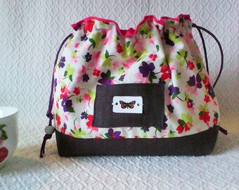 Sac décoratif,pochon décoratif ,tissu japonais et lin,cadeau femme,cadeau de Noël ,fait main .