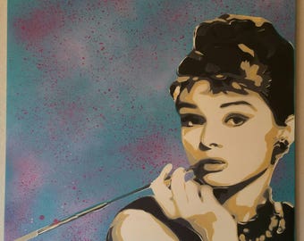 Audrey Hepburn - original spray painting