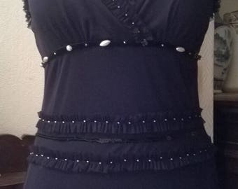 The bottom black pleated summer dress