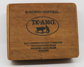 Vintage TE AMO Hand Made Cigar Box from Mexico
