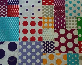 Patchwork Polka Dot Spot 100% cotton fabric 60 inch / 150cm