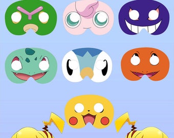 Instant Download Pokemon masks Pokemon Birthday