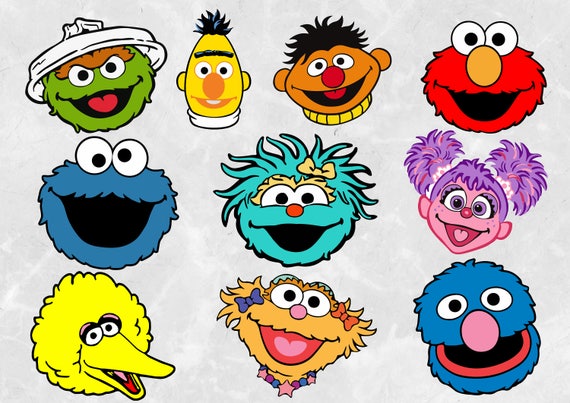 Download Sesame Street vectors SVG Cut Files 300 ppi