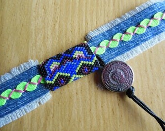 Bohemian jeans's peyote stitch bracelet