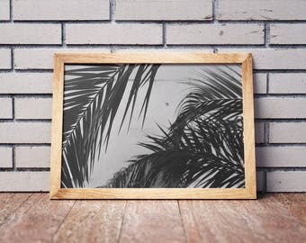 Black n White Print-Minimalistic Prints-Palm Leaf Print-Tropical Leaf Print-Palm Leaves-Palm Tree-Art Prints-Palm Leaf prints-Palm Art Print