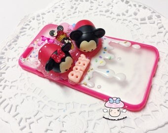 iPhone 6S/6 - Ready to Ship - Cute Disney Mickey Mouse and Minnie Mouse Love Decoden Phone Case