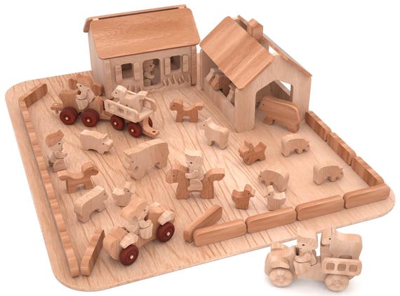 49 Piece Wooden Farm Set