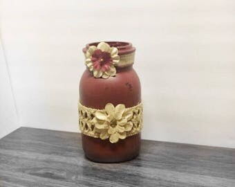 Rustic Red Mason Jar Distressed Jars Bathroom Rustic Red Mason Jar Distressed Jars Bathroom