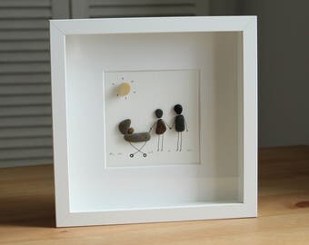 New born baby Pebble Art - New arrival - Baby Gifts - Baby shower - Gifts for mum - Family Gifts - Celebration - Home Decor