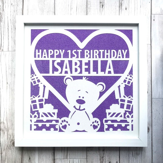 Personalised Happy 1st Birthday Frame Happy 1st Birthday