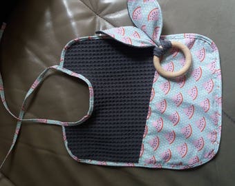 All "my little watermelon" bib and rattle