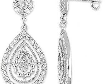 Silver Earrings With Cubic Zirconia (ez632)