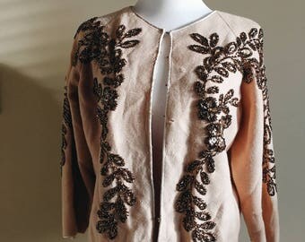 Vintage Fully Fashioned 50s-60s Beaded Sweater