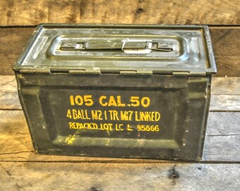 Howitzer wood military ammo box 1975 105mm cannon ammunition