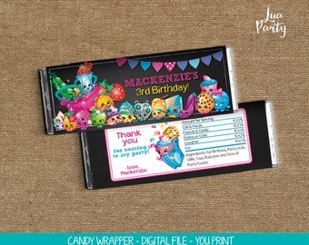 Shopkins candy wrapper print yourself, Shopkins birthday candy wrapper, Shopkins birthday chocolate wrapper