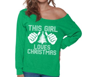 this girl loves christmas sweatshirt