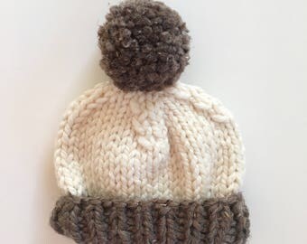 Campfire Beanie- Newborn- Barley/Fisherman