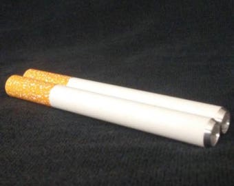 Pack of 2 One Hitter Cigarette Pipes, Dugout Pipe, Metal Bat, Smoking Pipe, Length 3"