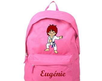 Backpack pink Judoka personalized with name