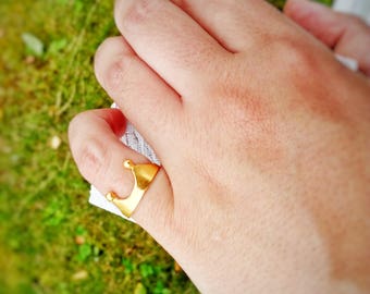 Crown Stack Ring, Princess Crown Ring, Queen Ring, Crown Band, Boho Chic Band Ring, Tiara Ring, Stackable Ring, Gold Crown Ring, Cheap Boho