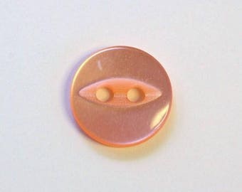 Button eye fish 11 x 20 mm peach 2 holes - 001489
